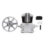 Compressor Motor Head, Industrial Compressor Head Pump Motor, Twin Cylinder Air Compressor for Automotive industry Pneumatic Tools Chemical industry Discharge Volume 250L/min Silver And Black(3HP)