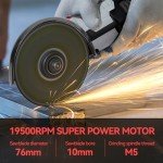 Cordless Brush Angle Grinder,3Pcs Grinding Disc and 1500mAh Battery, Multifunctional Cutoff Wheels, Grinders Power Tools 12V 19500RPM Electricl Metal Cutting Tools for Steel, Inox, PVC, Aluminum