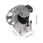 Compressor Motor Head, Industrial Compressor Head Pump Motor, Twin Cylinder Air Compressor for Automotive industry Pneumatic Tools Chemical industry Discharge Volume 250L/min Silver And Black(3HP)