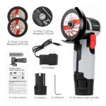 Cordless Brush Angle Grinder,3Pcs Grinding Disc and 1500mAh Battery, Multifunctional Cutoff Wheels, Grinders Power Tools 12V 19500RPM Electricl Metal Cutting Tools for Steel, Inox, PVC, Aluminum
