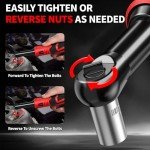 FULLYEA Electric Ratchet Wrench Set, 550 RPM Cordless Ratchet Wrench, 3/8" 18V Power Ratchet Tools with Variable Speed, LED Light, 7 Sockets, 2 Packs 2.0Ah Lithium-Ion Battery and Fast Charger