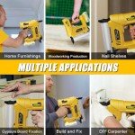 Cordless Nail Gun for DEWALT 20V MAX Battery, 18GA 5/8 to 1-1/4 Inch, 2 in 1 Brad Nailers, Brushless Motor, 2 Mode, Lightweight and Ergonomic for Home Improvement, DIY and Wood Workpieces (Tool Only)