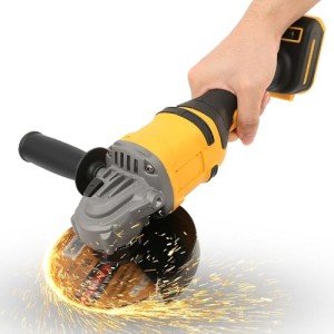 Cordless Angle Grinder for DeWalt 20V Max Battery, 10,000RPM 3 Variable Speeds Brushless Angle Grinder Tool, 5'' Grinding Wheels, Cutting Wheel, Flap Discs and Adjustable Auxiliary Handle (Tool Only)