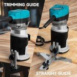 4 in 1 Wood Router Tool with Storage Bag, 1.25-HP Compact Router, 6 Variable Speeds, Plunge & Fixed Base, 12-Piece Router Bits Set, 1/4" & 5/16" Collets, Edge & Roller Guides, Dust Hood