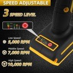 Cordless Angle Grinder for DeWalt 20V Max Battery, 10,000RPM 3 Variable Speeds Brushless Angle Grinder Tool, 5'' Grinding Wheels, Cutting Wheel, Flap Discs and Adjustable Auxiliary Handle (Tool Only)