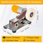 TOOVEM Mini Belt Sander-15 Degree Belt Grinder,Electric Belt-Sander Polishing,Multifunctional Electric Knife and Tool Sharpener for Metal Working, Knife Making and DIY Woodworking