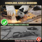 Cordless Angle Grinder for DeWalt 20V Max Battery, 10,000RPM 3 Variable Speeds Brushless Angle Grinder Tool, 5'' Grinding Wheels, Cutting Wheel, Flap Discs and Adjustable Auxiliary Handle (Tool Only)