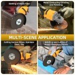 Cordless Angle Grinder for DeWalt 20V Max Battery, 10,000RPM 3 Variable Speeds Brushless Angle Grinder Tool, 5'' Grinding Wheels, Cutting Wheel, Flap Discs and Adjustable Auxiliary Handle (Tool Only)