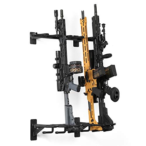 Savior Equipment Black Steel Wall-Mount Rifle Rack