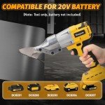 Daspom Cordless Sheet Metal Shear Compatible with Dewalt 20V Battery, Brushless Electric Scissors 133 Ft-Lbs Torque, 360 Degree Pivoting Head, Cutting Thickness 18GA Metal/Iron, Bare Tool Only