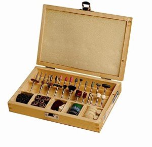 Scheppach 103 Piece Accessory Set with Wooden Case | Attachments/Tool Set for Scroll Saw Model Saw Scheppach DECO-FLEX | 88002730