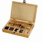 Scheppach 103 Piece Accessory Set with Wooden Case | Attachments/Tool Set for Scroll Saw Model Saw Scheppach DECO-FLEX | 88002730