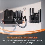 Giraffe Tools Wall-Mounted Vacuum Cleaner with 30 FT Retractable Hose, Wet Dry Vacuum Cleaner with 6 Nozzles for Car Detailing Normal Version, Grey （No Remote Control Funtion）