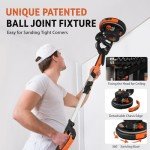Drywall Sander,780W Electric Drywall Sander Tool with Vacuum Dust Collection, 7 Variable Speed Power Ceiling Sander Tool with LED for Wall, Floor, Popcorn Ceiling Removal