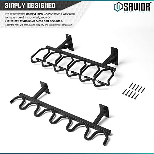 Savior Equipment Black Steel Wall-Mount Rifle Rack