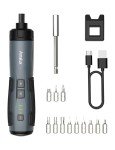Electric Screwdriver, 3.7V Cordless Screwdriver, Max 8N.m Torque, 12 S2 Steel Bits, 2000mAh Battery, USB-C Charging, 1/4" Hex, 3 Adjustable Torque Settings, Idea Tool for Furniture/Desktop Computer