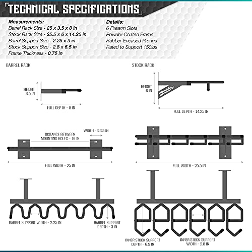 Savior Equipment Black Steel Wall-Mount Rifle Rack