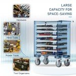CMFYDAILY 7-Drawers Garage Tool Chest, Large Capacity Tool Cabinet Heavy Duty Mechanic Rolling Tool Box Metal Locking Tool Cart with Drawers and Wheels for Storage