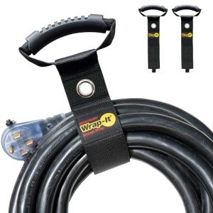 Easy-Carry Wrap-It Storage Straps - 22” (2-Pack) Black – with Grommet