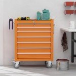 CMFYDAILY 7-Drawers Garage Tool Chest, Large Capacity Tool Cabinet Heavy Duty Mechanic Rolling Tool Box Metal Locking Tool Cart with Drawers and Wheels for Storage