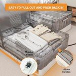 eShelf Under Bed Storage with Wheels, 4 Pack 27Gal Stackable Under Bed Storage Containers, Foldable Organizer Storage Bins with Lids, Collapsible Storage Drawers for Clothes, Bed Sheets, Shoes, Books