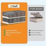 eShelf Under Bed Storage with Wheels, 4 Pack 27Gal Stackable Under Bed Storage Containers, Foldable Organizer Storage Bins with Lids, Collapsible Storage Drawers for Clothes, Bed Sheets, Shoes, Books