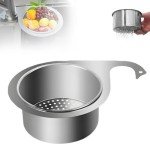 Stainless Steel Sink Drain Strainer Basket, 2024 Upgraded Multifunction Hanging Sink Strainer Colander Drain Basket, Drain Basket Quick Drain Kitchen Tools for Food Strainer or Storage Rack (1)