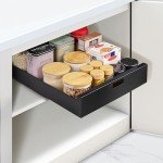 Maximize Kitchen Space with Pull-Out Cabinet Organizers: Effortlessly Enhance Storage and Accessibility (Black, 13.8")