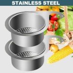 Stainless Steel Sink Drain Strainer Basket, 2024 Upgraded Multifunction Hanging Sink Strainer Colander Drain Basket, Drain Basket Quick Drain Kitchen Tools for Food Strainer or Storage Rack (1)