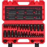 Hex Bit Impact Socket Set: 36-Piece with 4 Adapters, 1/4" 3/8" 1/2" Drive Master Allen Impact Socket Set, SAE and Metric, H5-H19 & 3/4"-5/64", Heavy Duty Storage Case, Automotive Mechanic