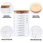 Datttcc 33 oz Glass Food Storage Containers with Bamboo Lids, Glass Canisters with Airtight Lids for Kitchen and Storage, Glass jars for Sugar,Pasta, Flour,Coffee Bean,2 Pack