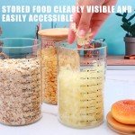 Datttcc 33 oz Glass Food Storage Containers with Bamboo Lids, Glass Canisters with Airtight Lids for Kitchen and Storage, Glass jars for Sugar,Pasta, Flour,Coffee Bean,2 Pack