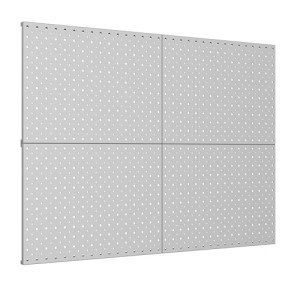 TORACK 4Pcs 12"x16" Metal Pegboard Panels for Garage, Workbench, Shop, Shed Tool Organizer Peg Board with 1/8" & 1/4" Holes, Modular Wall-Mounted Pegboard for Pegboard Hooks (Grey)