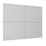 TORACK 4Pcs 12"x16" Metal Pegboard Panels for Garage, Workbench, Shop, Shed Tool Organizer Peg Board with 1/8" & 1/4" Holes, Modular Wall-Mounted Pegboard for Pegboard Hooks (Grey)