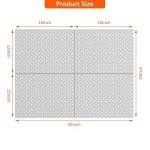 TORACK 4Pcs 12"x16" Metal Pegboard Panels for Garage, Workbench, Shop, Shed Tool Organizer Peg Board with 1/8" & 1/4" Holes, Modular Wall-Mounted Pegboard for Pegboard Hooks (Grey)