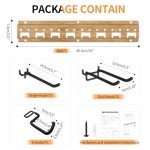 Unaikoo Garage Tool Organizer Wall Mount - Garage Storage and Organization Garden Tool Organizer with Adjustable Pegboard Hooks Yard Shed Rack for Broom Mop Shovels Rake Trimmers, 48 inch WoodPattern