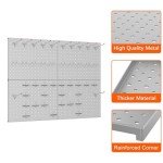 TORACK 4Pcs 12"x16" Metal Pegboard Panels for Garage, Workbench, Shop, Shed Tool Organizer Peg Board with 1/8" & 1/4" Holes, Modular Wall-Mounted Pegboard for Pegboard Hooks (Grey)