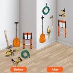 QUELIEN 12 Pack Garage Hooks,Wall Mount Garage Hanger Organization with Anti-Slip Coating,Utility Steel Heavy Duty Garage Storage Hooks for Ladders,Ropes,Bulk Items,Power Tools(Orange)