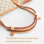 Doxo Upgraded Leather Shoulder Strap Pad for Handbags,Suitable for Lv Neverfull PM MM GM Tote Bags And More（7.5"×1.2",Apricot）