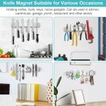 Knife Magnetic Strip No Drilling, Magnetic Knife Holder for Wall Mount Refrigerator Knife Magnet Bar Knife Rack RV Kitchen Utensil Holder Metal Kitchen Tool Holder Knife Block RV Accessories 14 Inch
