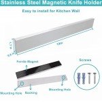 Knife Magnetic Strip No Drilling, Magnetic Knife Holder for Wall Mount Refrigerator Knife Magnet Bar Knife Rack RV Kitchen Utensil Holder Metal Kitchen Tool Holder Knife Block RV Accessories 14 Inch