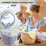 100 OZ Laundry Pod Container Laundry Powder Container Laundry Pod Holder For Laundry Beads Dishwasher Pod Laundry Dispenser Laundry Room Organization Storage with Sealed and Pop-Up Lids (White)