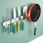 Knife Magnetic Strip No Drilling, Magnetic Knife Holder for Wall Mount Refrigerator Knife Magnet Bar Knife Rack RV Kitchen Utensil Holder Metal Kitchen Tool Holder Knife Block RV Accessories 14 Inch