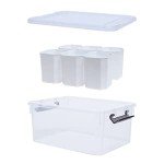 Citylife 17 QT Plastic Storage Bins Clear Storage Box with Lids Multipurpose Stackable Storage Containers for Organizing Tool, Craft, Crayon, 8 Packs