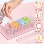 Y1tvei Acrylic Jewelry Box Organizer - Clear Jewelry Organizer Holder with 20 Portable Anti Tarnish Zipper Jewelry Bags, Travel Jewelry Drawer Organizer, Jewelry Storage for Necklaces Rings Earrings