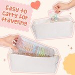 Y1tvei Acrylic Jewelry Box Organizer - Clear Jewelry Organizer Holder with 20 Portable Anti Tarnish Zipper Jewelry Bags, Travel Jewelry Drawer Organizer, Jewelry Storage for Necklaces Rings Earrings