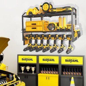 JOIRACK Power Tool Organizer Wall Mount,7 Drill Holders Wall Mount,Garage Tool Organizers, Power Tool Storage Rack,Cordless Drill Organizer for Husband Men's Gifts