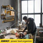 JOIRACK Power Tool Organizer Wall Mount,7 Drill Holders Wall Mount,Garage Tool Organizers, Power Tool Storage Rack,Cordless Drill Organizer for Husband Men's Gifts