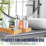 Zen Smart Bamboo Drawer Organizer Boxes-Set of 5 Wooden Drawer Organizers for Kitchen, Bathroom, Office, Desk, Vanity, Makeup-Non-Slip Junk Drawer Organizer Trays for Storage & Organization