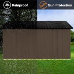 Ball & Cast 10x12 FT Outdoor Storage Shed,Metal Aluminum Waterproof Tool Sheds with Window,Heavy-Duty Sheds Unit w/Door and Vents,for Storing Bicycles,Lawnmowers,Barbeques,Brown